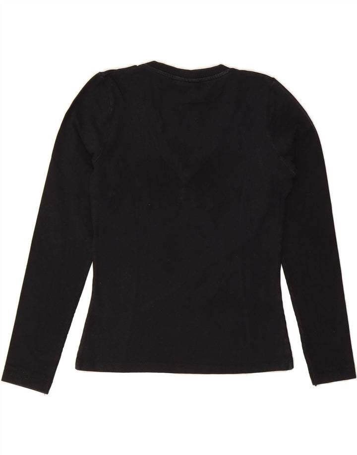ELLESSE Womens Top Long Sleeve UK 10 Small Black Vintage Ellesse and Second-Hand Ellesse from Messina Hembry 