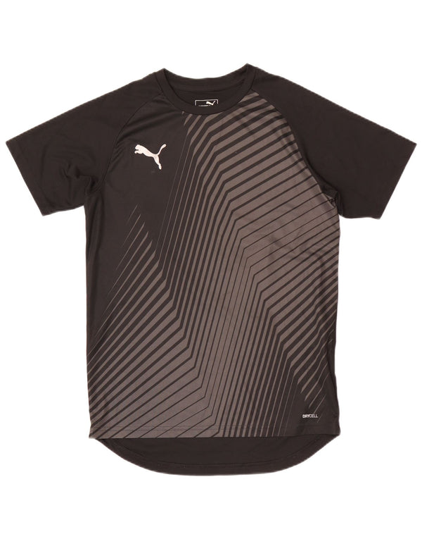 Puma Boys Graphic T-Shirt Top 13-14 Years Black Geometric Poliester Sports
