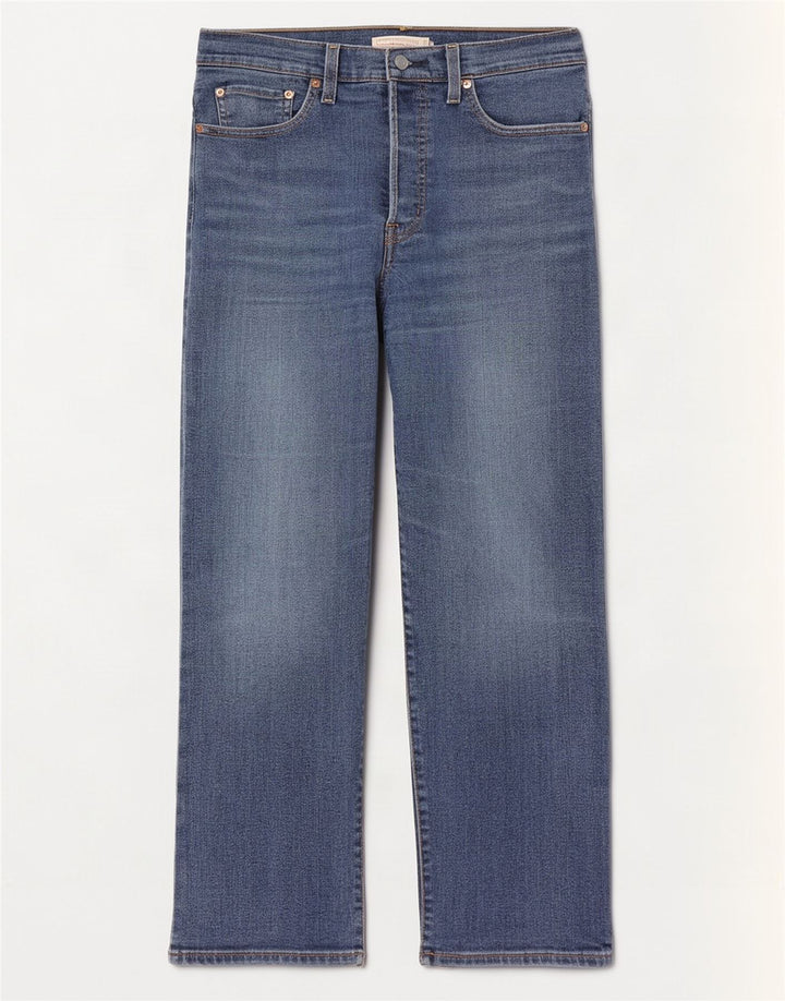 Levi's ženske ravne traperice s prsnim košem W27 L29 plavi pamuk