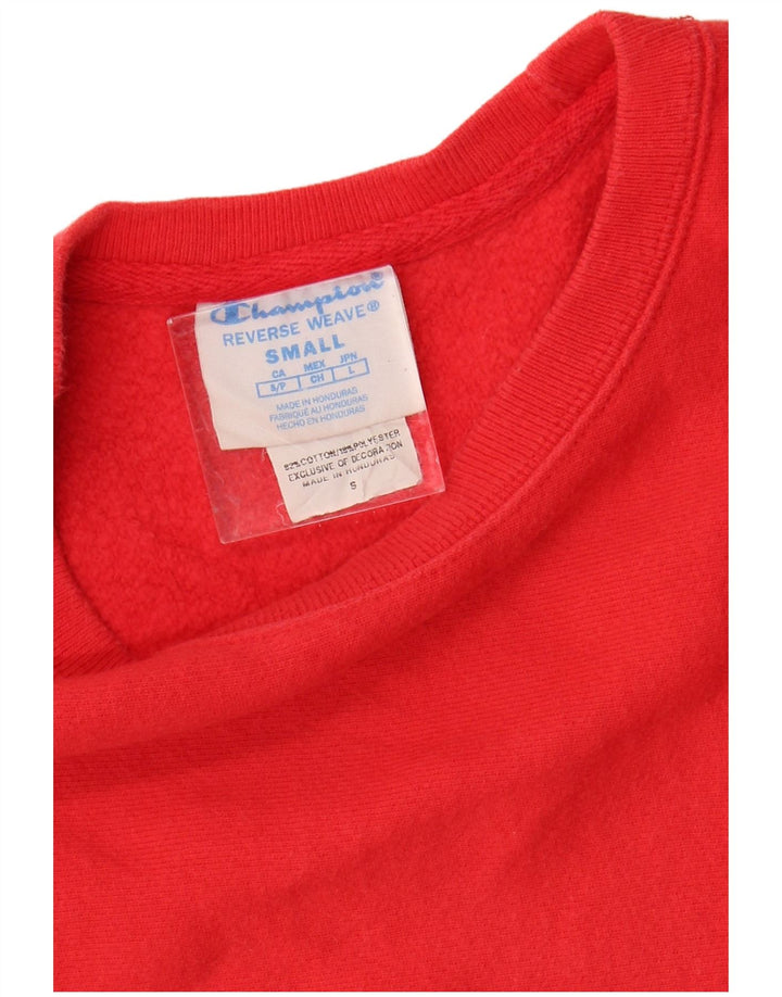 CHAMPION Womens Oversized Sweatshirt Jumper UK 10 Small Red Cotton