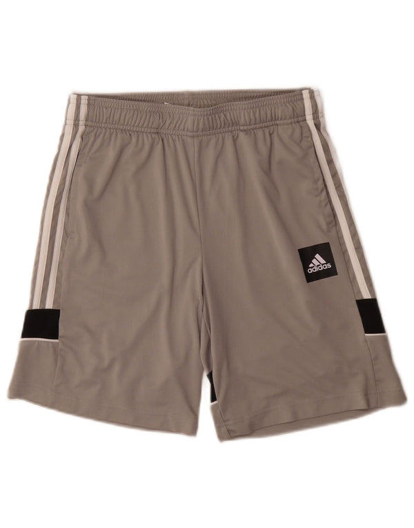 Adidas Boys Aeroready Sport Shorts 13-14 Years Gray Colourblock Poliester