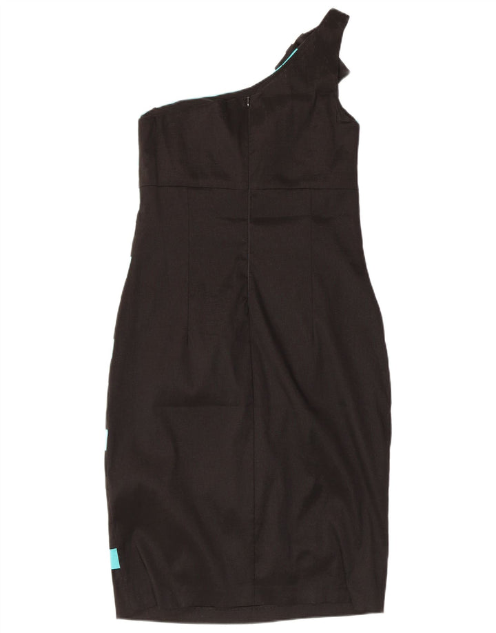 FRANK LYMAN Womens One Shoulder Dress UK 12 Medium Black Colourblock