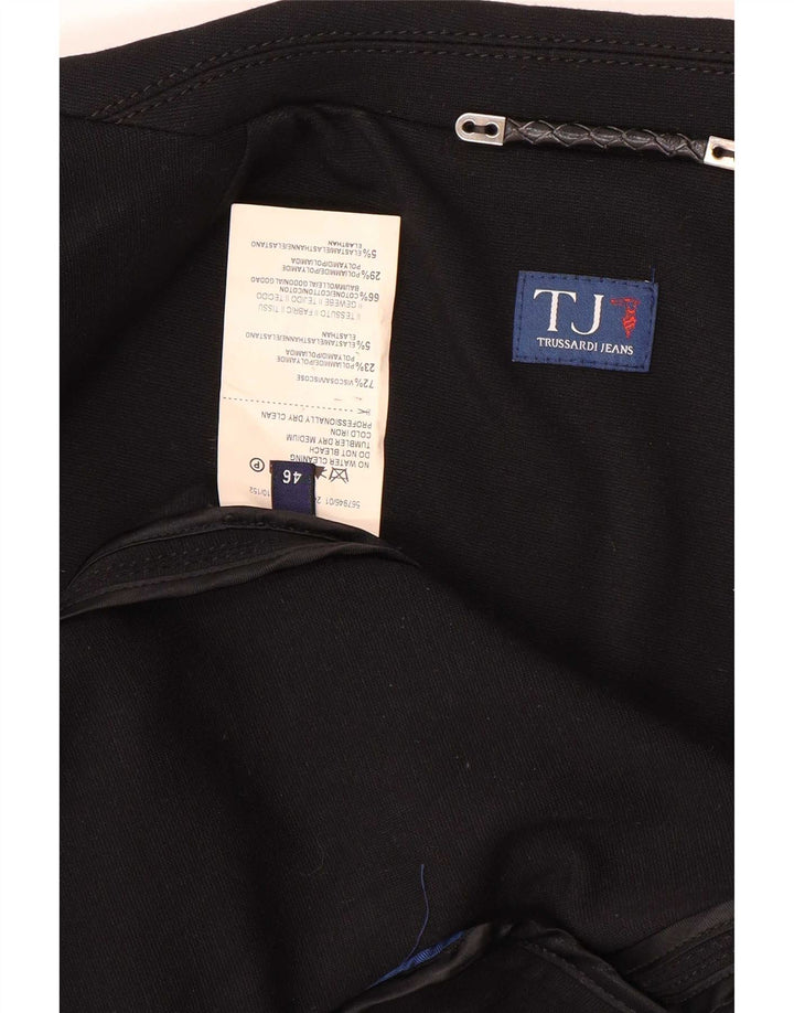 Trussardi Jeans Ženska jakna s 2 gumba IT 46 Velika crna viskoza