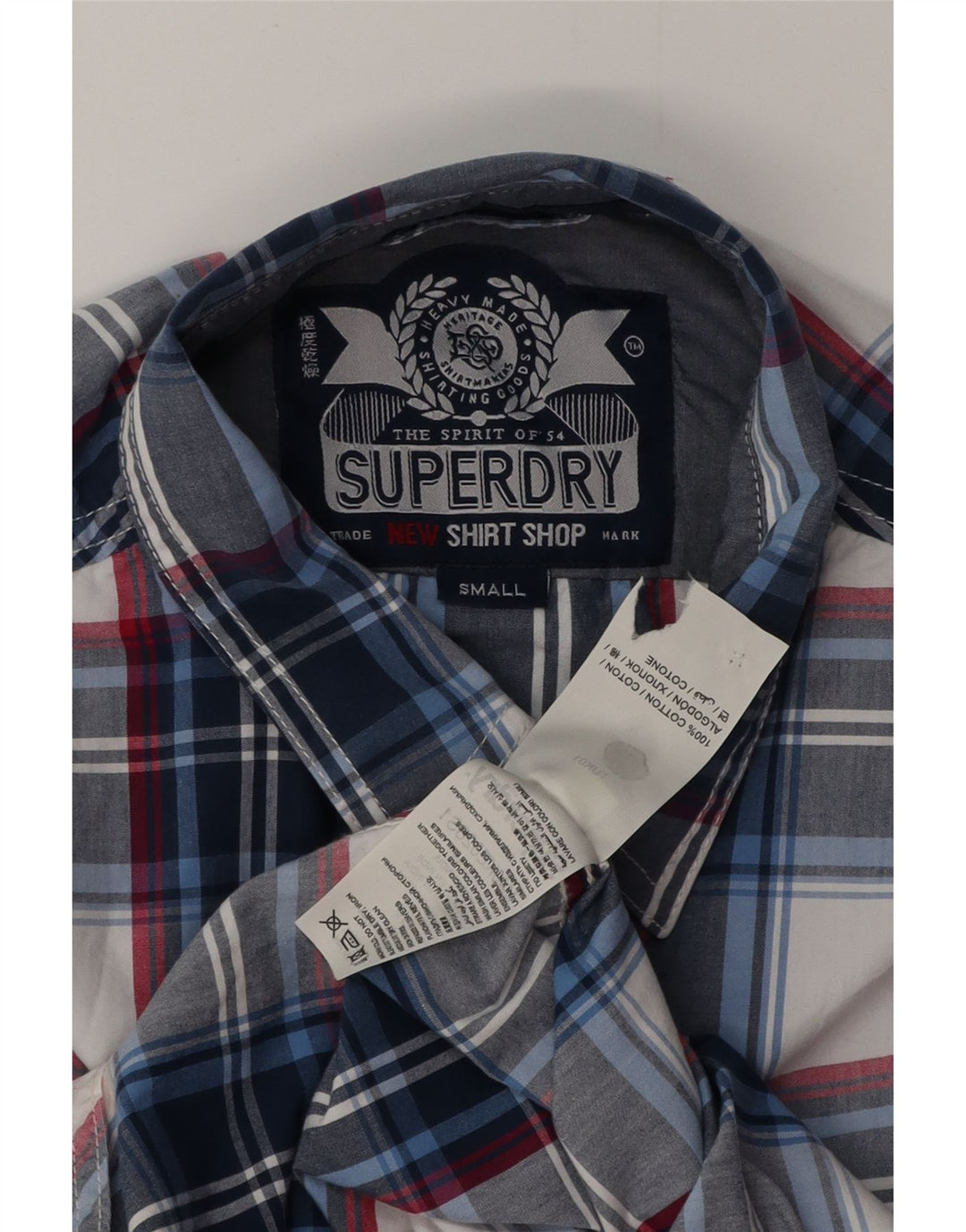SUPERDRY muška košulja mala tamnoplava karirana pamuk