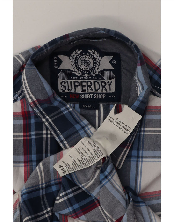 SUPERDRY muška košulja mala tamnoplava karirana pamuk