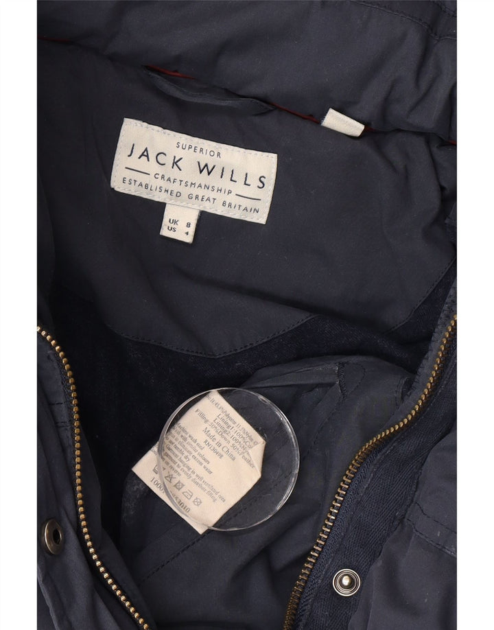 Jack Wills Ženska podstavljena jakna s kapuljačom UK 8 Mala tamnoplava poliester