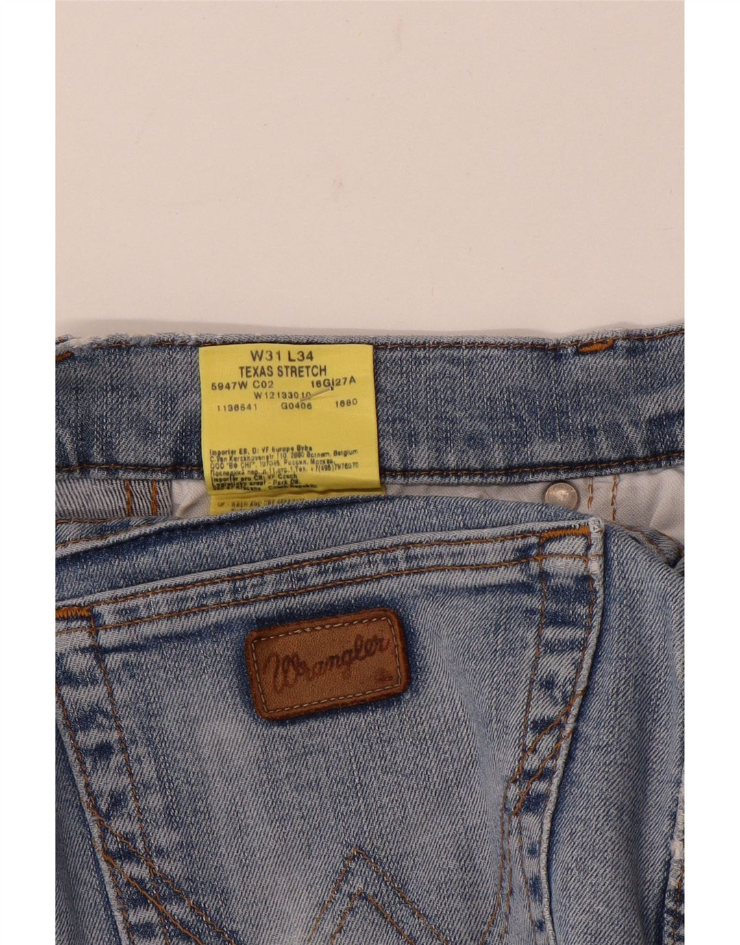 Wrangler muške rastezljive ravne traperice Texas W31 L30 plavi pamuk