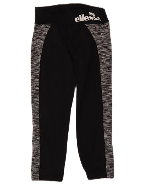 Ellesse Ženske Graphic Capri Leggings UK 10 Male crne Colourblock najlon