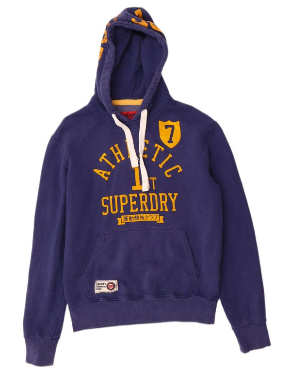 SUPERDRY muška majica s kapuljačom s kapuljačom, veliki plavi pamuk