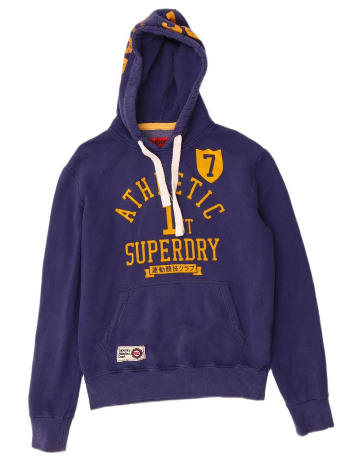 SUPERDRY muška majica s kapuljačom s kapuljačom, veliki plavi pamuk