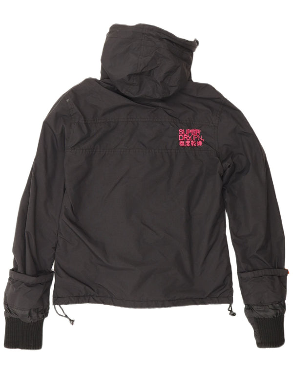 SUPERDRY ženska jakna vjetrovka s kapuljačom širokog kroja UK 10 Mala crna