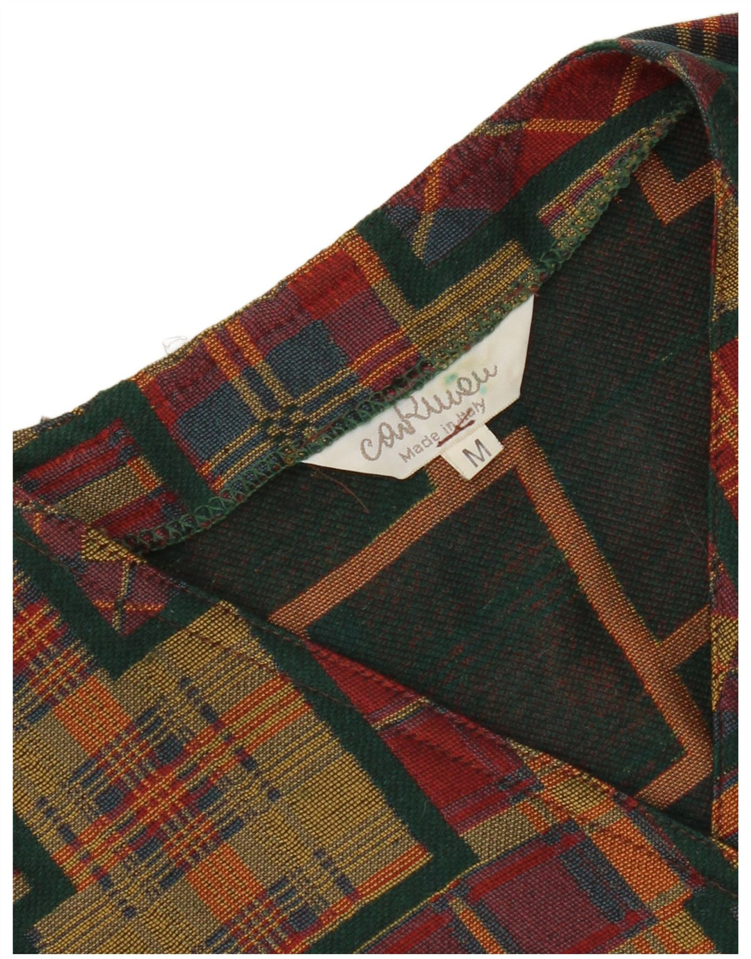 Vintage ženski kratki prsluk UK 14 srednje raznobojni patchwork