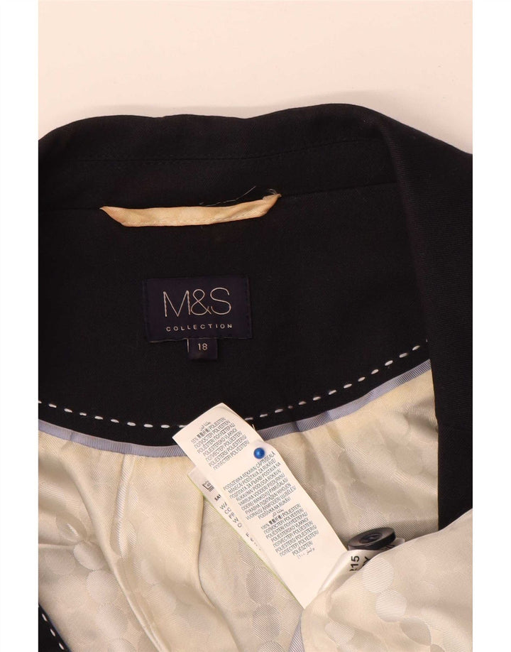 Marks & Spencer ženska jakna sako s 1 gumbom UK 18 XL tamnoplavi poliester