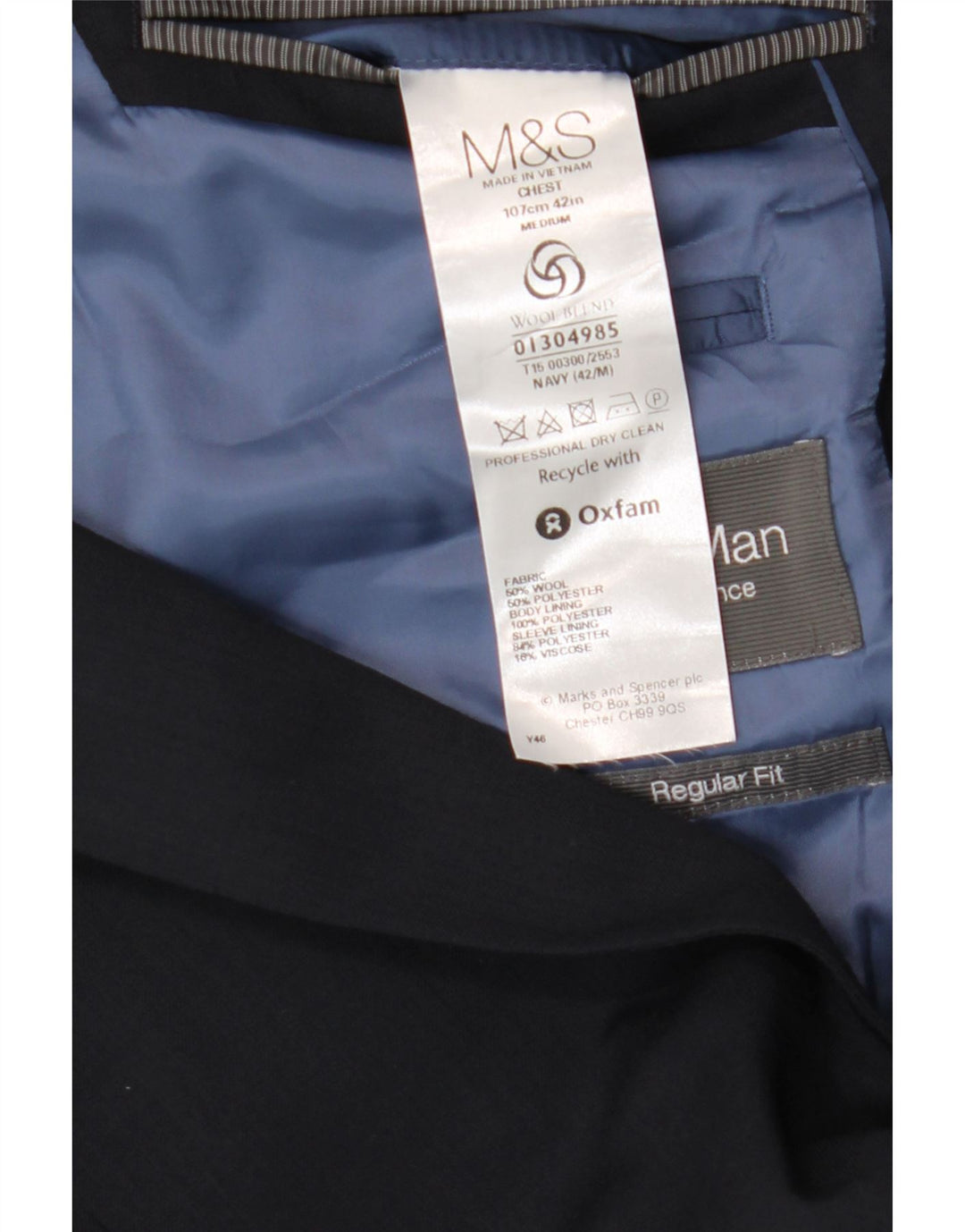 Marks & Spencer muška jakna sa 2 gumba UK 42 velika tamnoplava vuna
