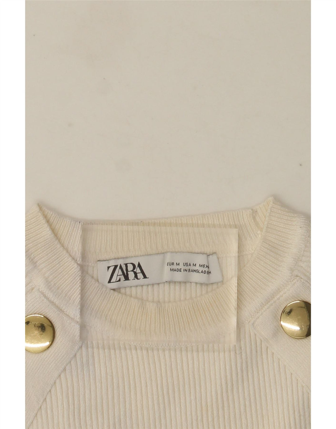 Zara ženski pulover s okruglim izrezom UK 12 srednje bijele boje