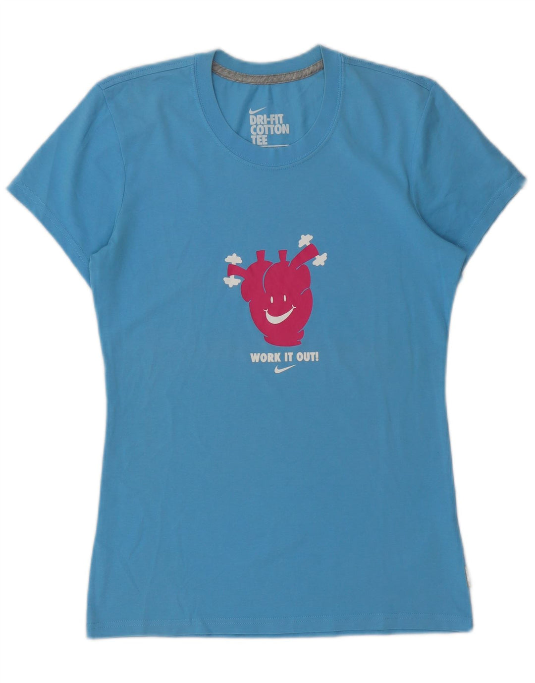Nike Ženska Dri Fit Graphic majica kratkih rukava UK 12/14 Srednje plavi pamuk