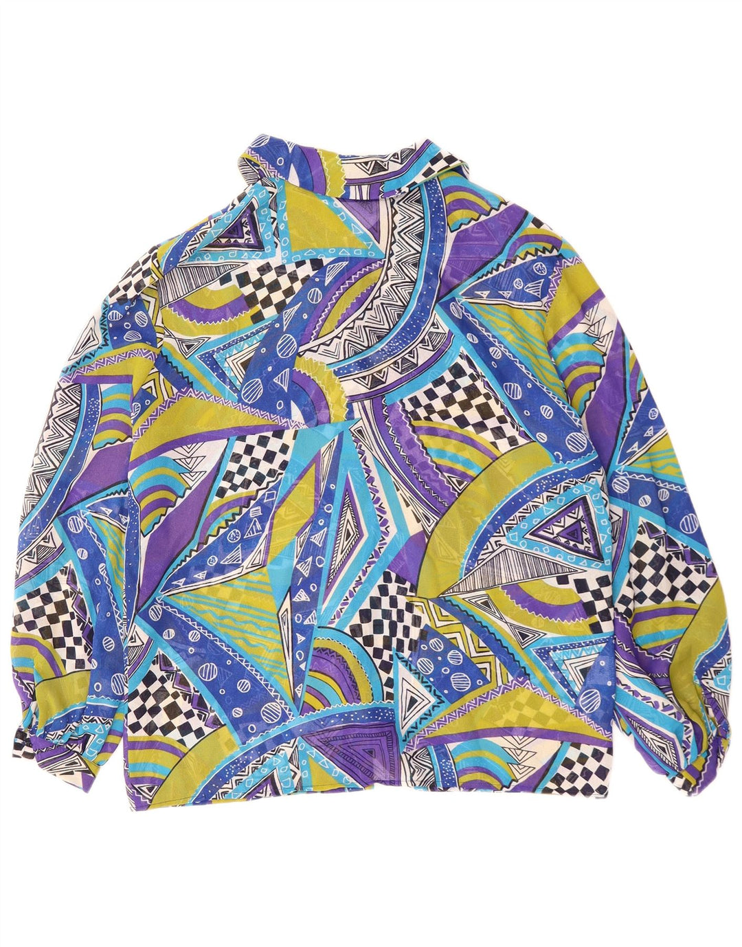 VINTAGE ženska košulja bluza IT 42 srednje plavi geometrijski poliester