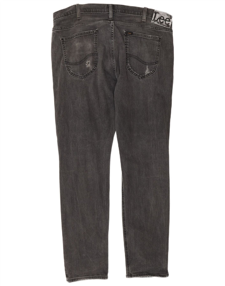 Lee Mens Luke Distressed Slim Jeans W36 L32 Sivi pamuk