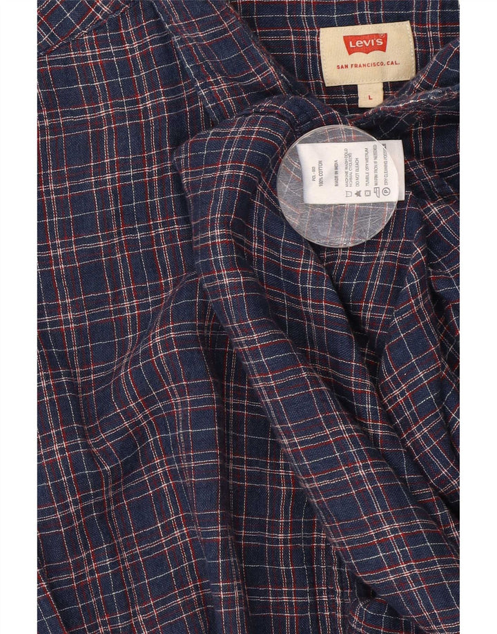 Levi's muška uska košulja velikog tamnoplavog kariranog pamuka