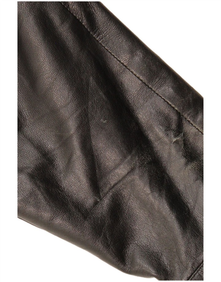 SCHILD Muška vojna kožna jakna UK 40 velika crna koža