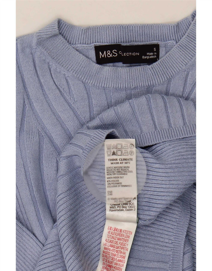 Marks & Spencer ženski džemper s okruglim izrezom UK 8 Small Blue