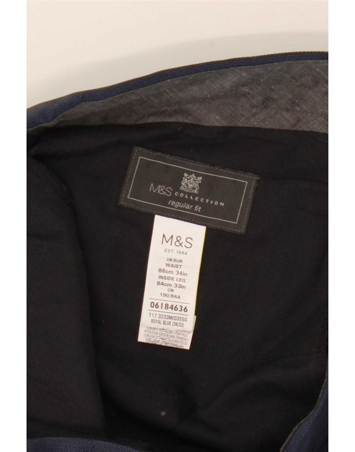 Marks & Spencer muške hlače standardnog kroja W34 L33 tamnoplavi poliester