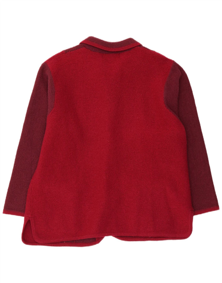 CASAMIA Ženska široka sako jakna UK 16 Veliki tamnocrveni blokovi boja