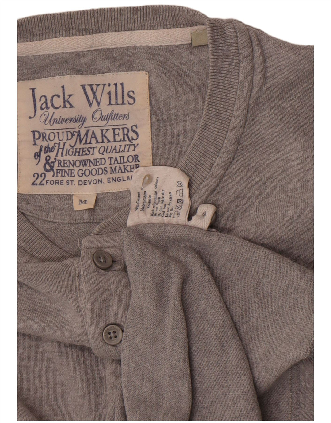 Jack Wills muška majica dugih rukava, srednje sivi pamuk