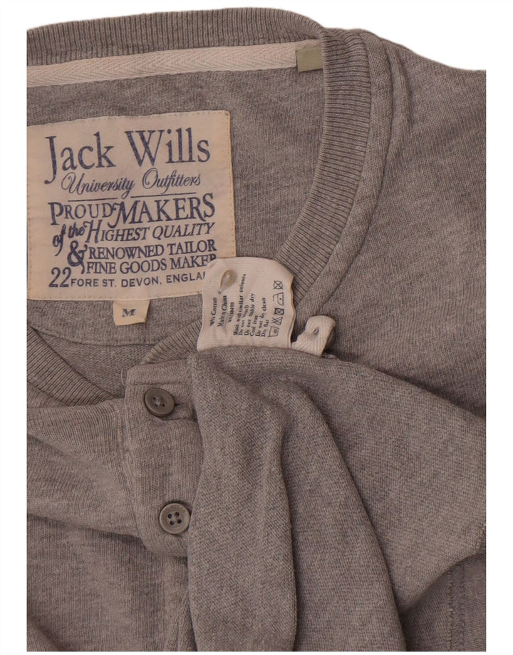 Jack Wills muška majica dugih rukava, srednje sivi pamuk