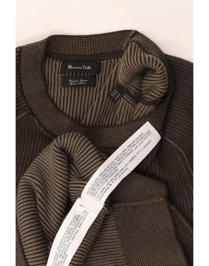 Massimo Dutti muški džemper s okruglim izrezom, srednje smeđi pamuk