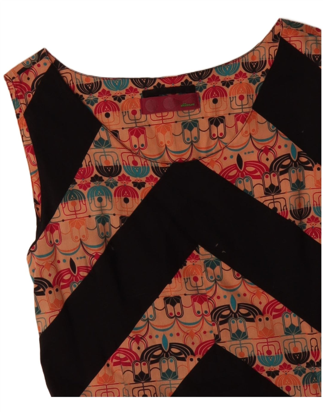 SKUNKFUNK Ženska haljina bez rukava UK 12 Srednje narančasta Chevron Pamuk