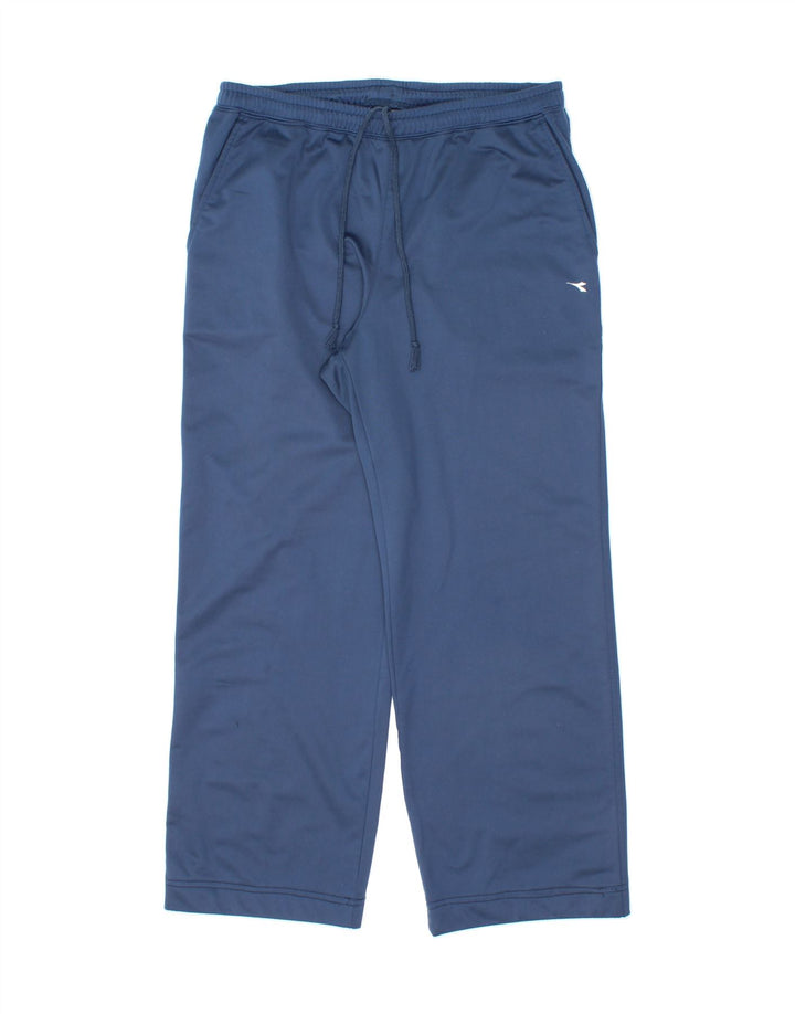 DIADORA Womens Tracksuit Trousers UK 12 Medium Navy Blue Polyester Vintage Diadora and Second-Hand Diadora from Messina Hembry 