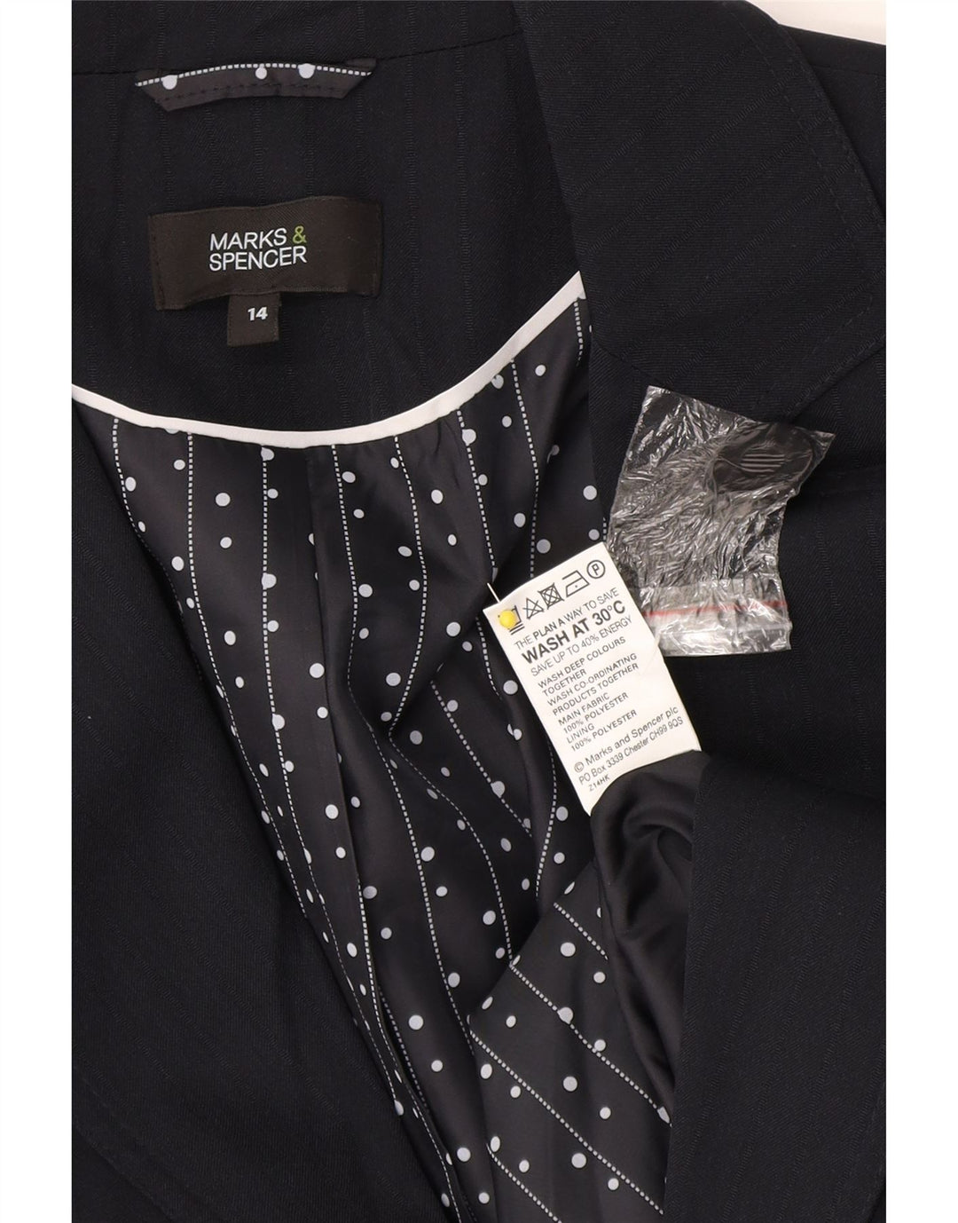 Marks & Spencer ženski sako jakna UK 14 srednje mornarsko plave pruge