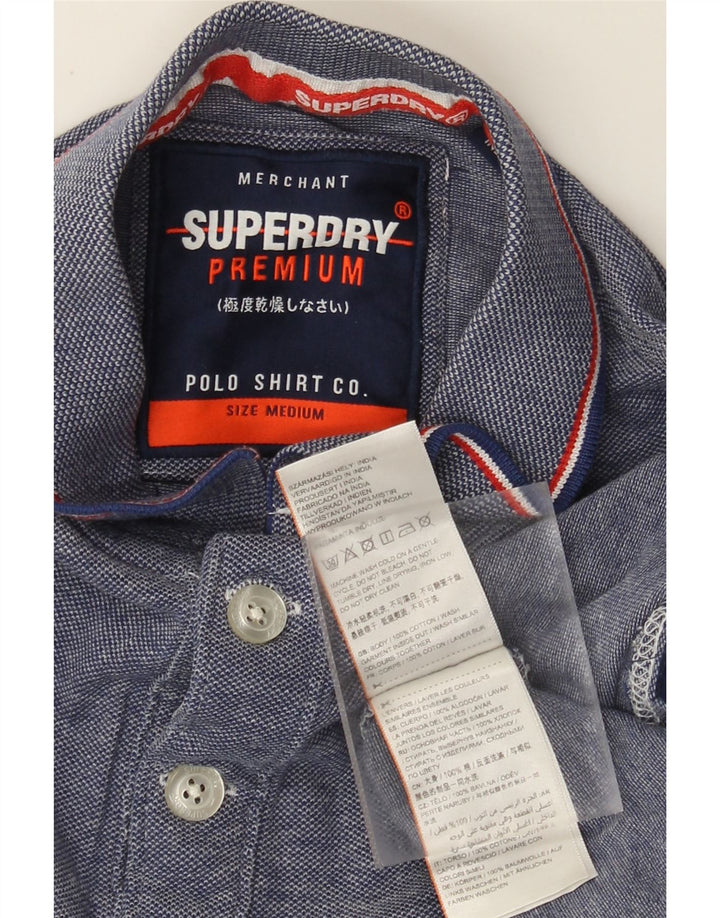 Superdry muška polo majica srednje plavi flekasti pamuk