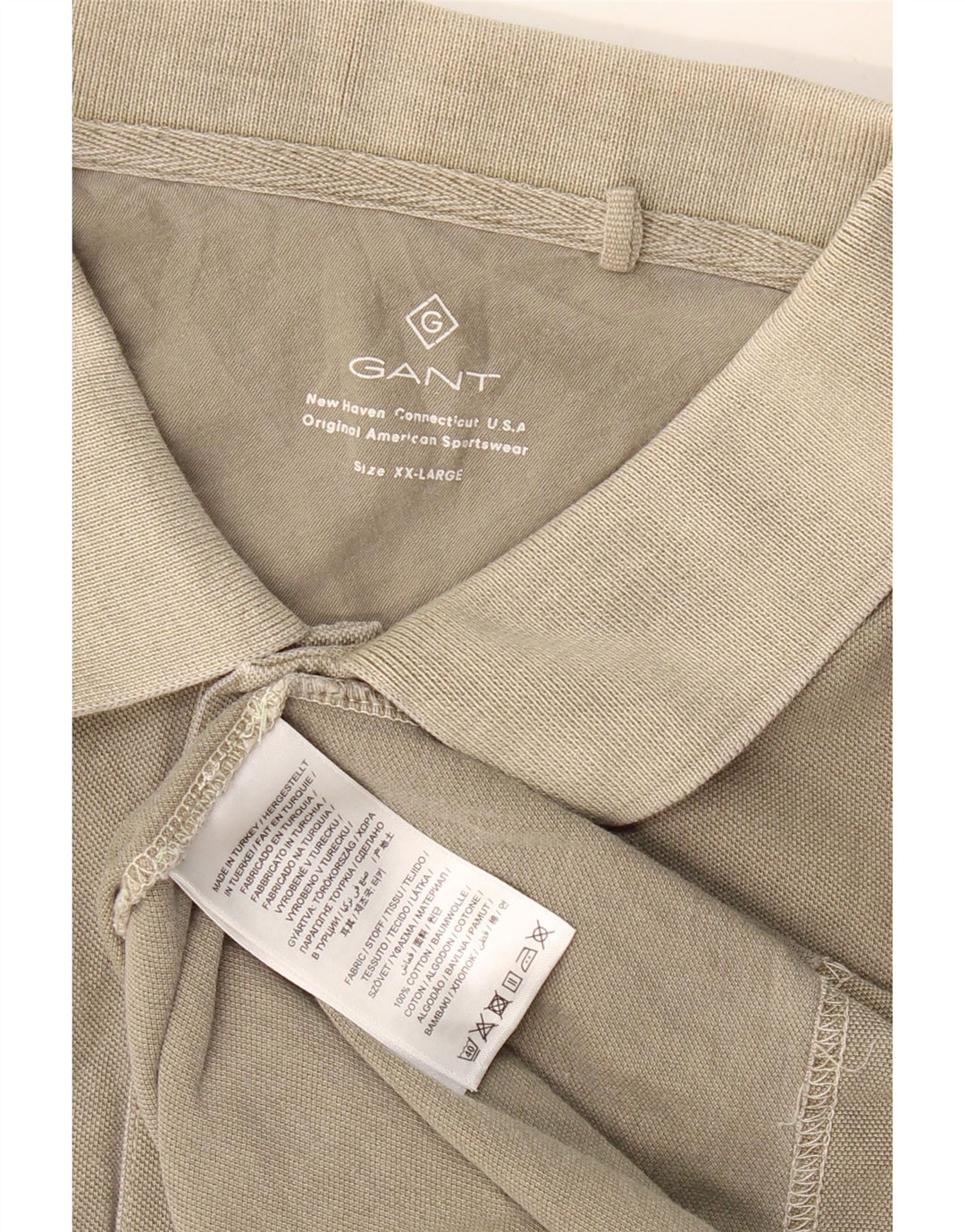 GANT muška polo majica 2XL kaki pamuk