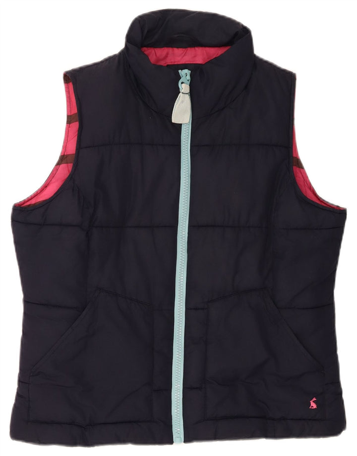 TOM JOULE Womens Padded Gilet UK 14 Large Navy Blue Polyester