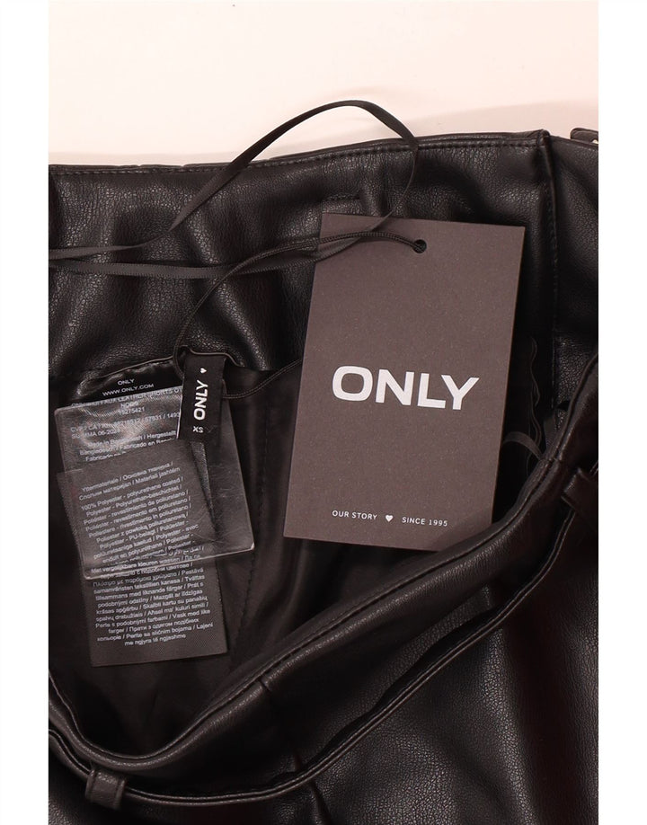 Samo ženske kratke hlače od umjetne kože XS W25 crni poliester