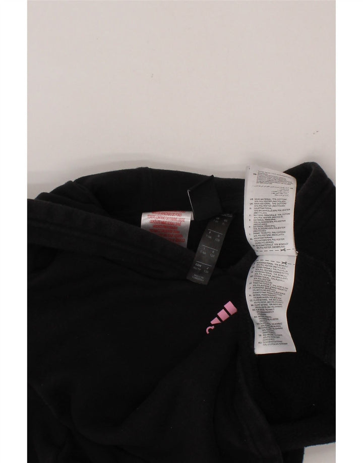 ADIDAS kratki majica s kapuljačom za djevojčice 7-8 godina, crni pamuk