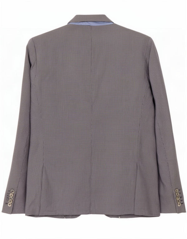 Zara muška jakna sa 2 gumba UK 40 Large Grey Houndstooth Pamuk