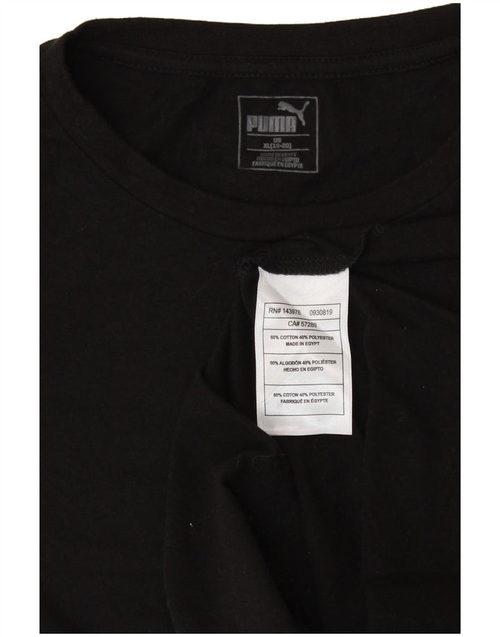 PUMA majica dugih rukava za djevojčice 15-16 godina XL, crni pamuk