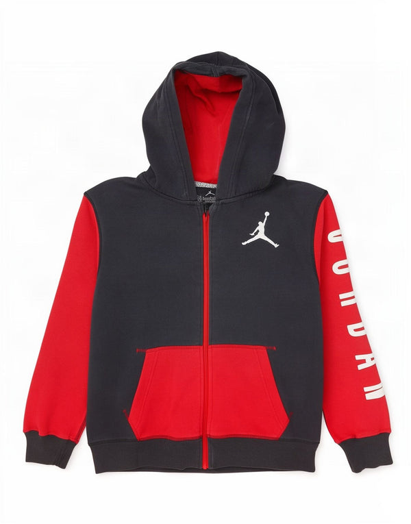 Jordan Boys Graphic Zip Hoodie pulover 12-13 Years Large Grey Colourblock