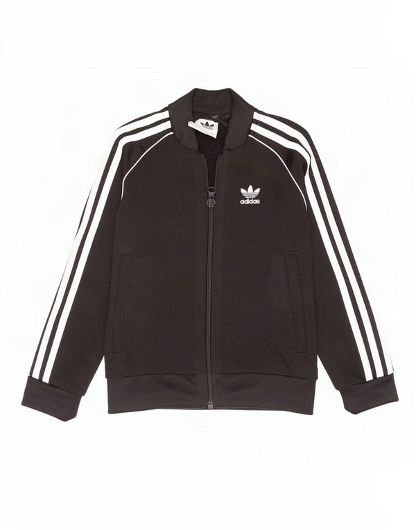 Gornja jakna od trenirke Adidas za djevojčice 5-6 godina, crni poliester