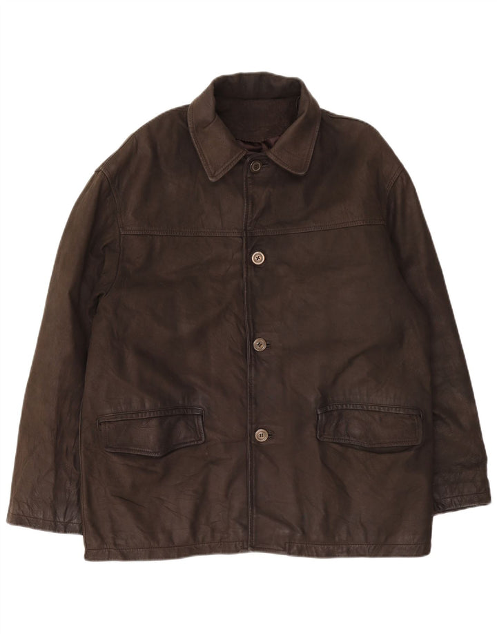 Clinton muška kožna jakna UK 40 Large Brown Leather