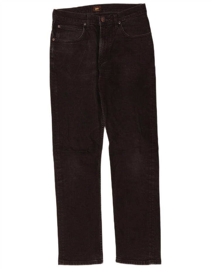 Lee Mens Brooklyn Straight Straight Jeans W30 L32 Crni pamuk