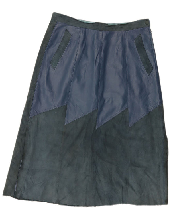 VINTAGE ženska kožna suknja W30 srednje plava