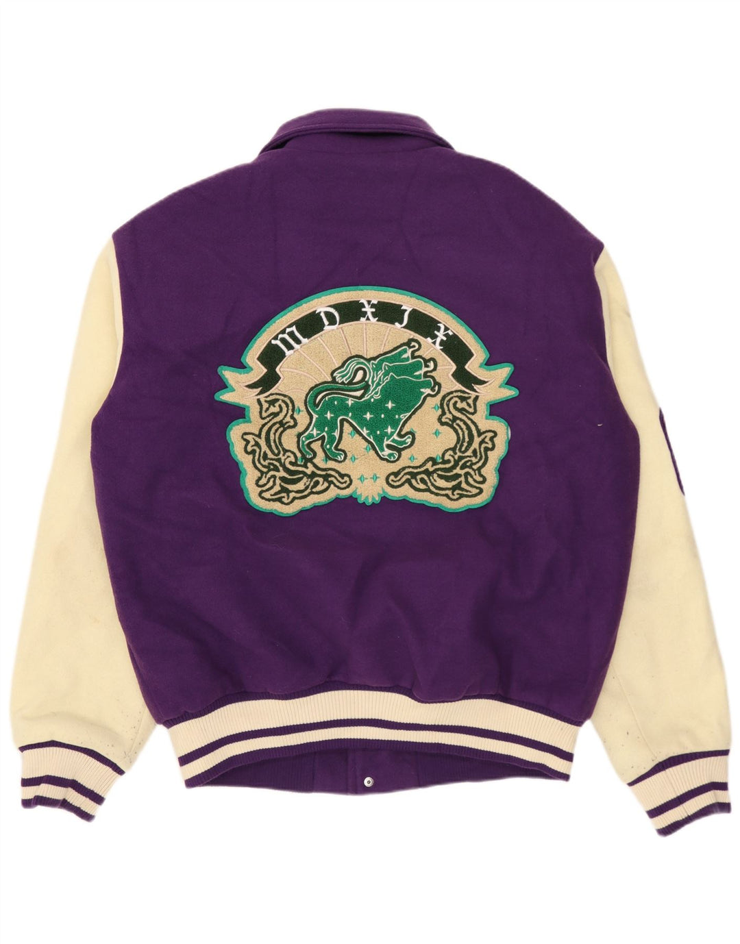 ZARA muška grafička sveučilišna jakna UK 38 srednje ljubičasta poliester