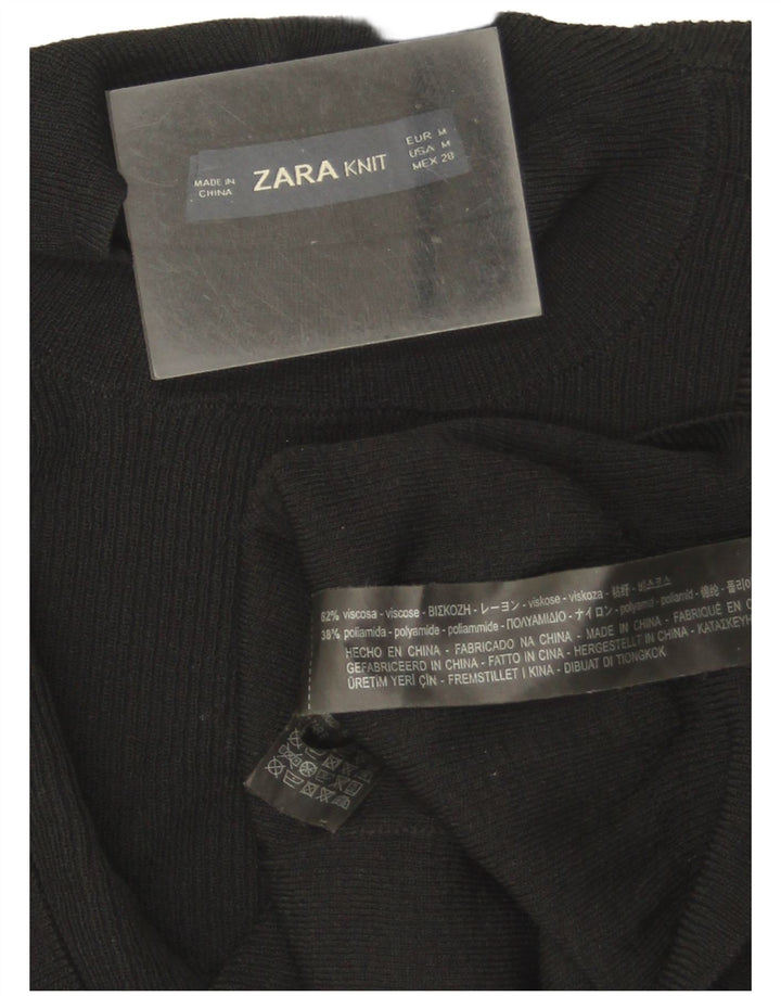 Zara ženski džemper s okruglim izrezom s volanima UK 12 srednje crna