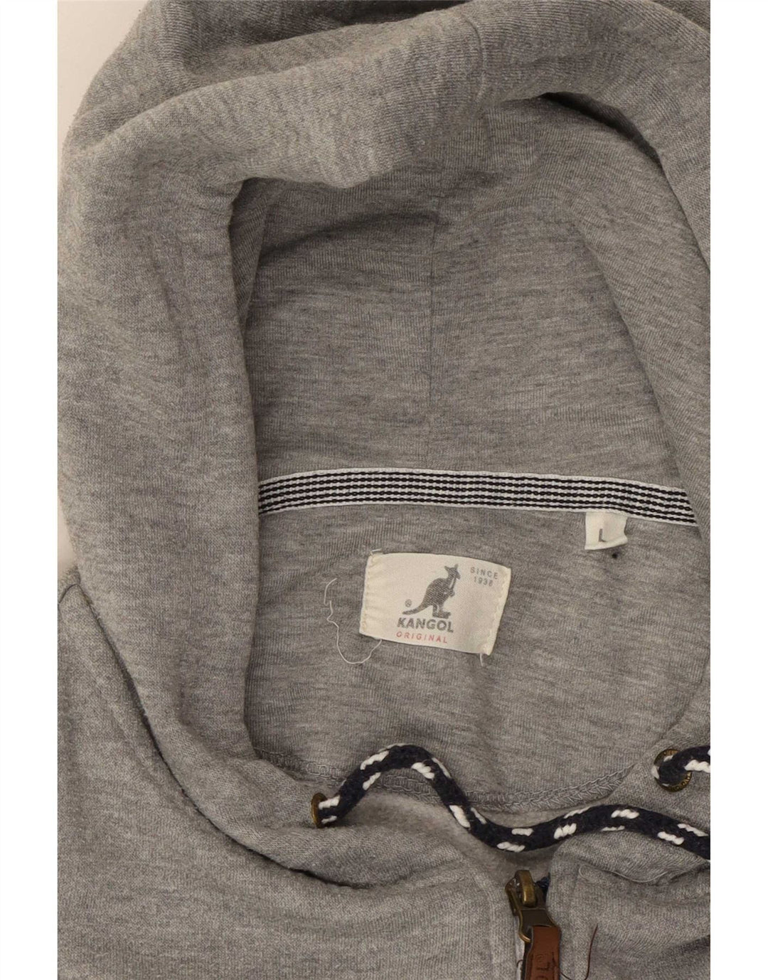 Kangol muški veliki pulover s kapuljačom na patentni zatvarač, sivi