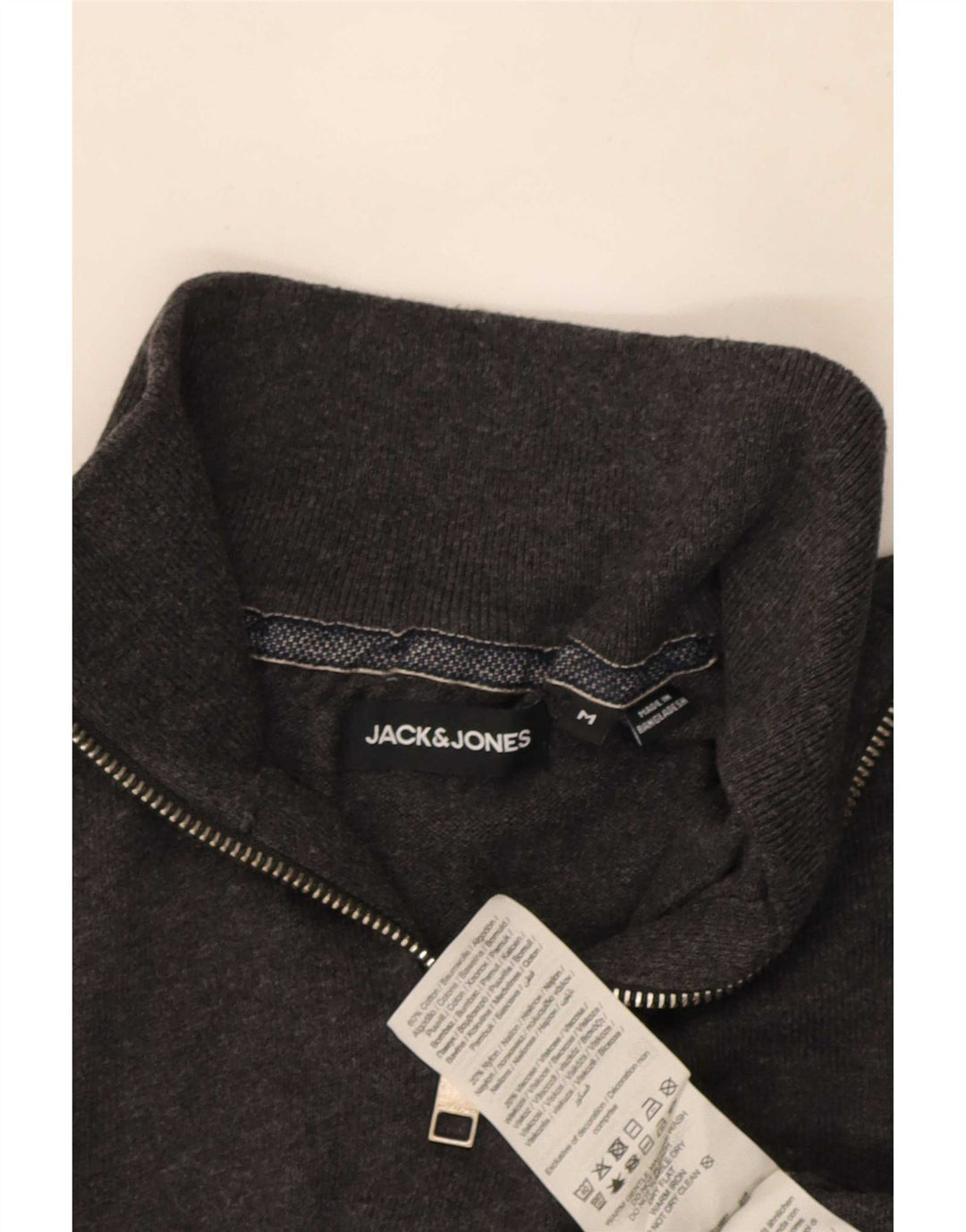 Jack & Jones muški džemper s izrezom i srednje sivim pamukom