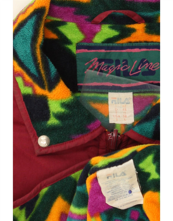 FILA muška prošivena jakna IT 48 Srednji bordo geometrijski poliester